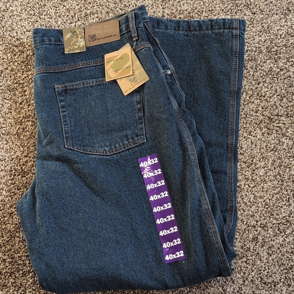 BC Clothing Company Fleece Lined Denim Jeans Men's  Size 40x32 NEW